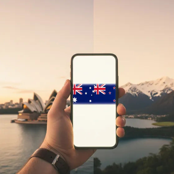 Airnetly eSIM for Australia and New Zealand – mobile internet for Oceania.