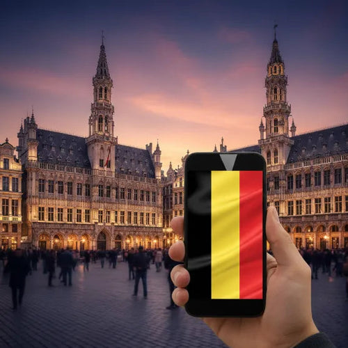 eSIM de Airnetly para Bélgica: volumen de datos de alta velocidad para viajeros en Europa.
