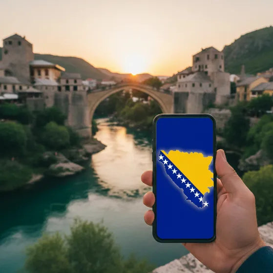 eSIM de Airnetly para Bosnia y Herzegovina: en línea sin costes de roaming.