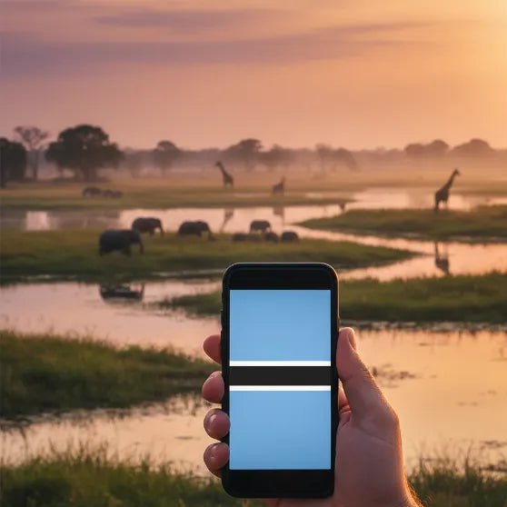 eSIM de Airnetly para Botsuana: Internet móvil para viajeros de safari.