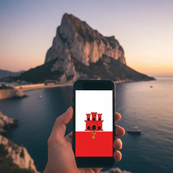 Airnetly eSIM for Gibraltar – surf the web on your mobile device without roaming costs.