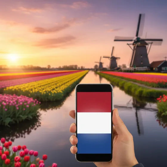Airnetly eSIM for the Netherlands – High-speed internet for Amsterdam & NL.