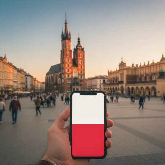 Airnetly eSIM for Poland – fast mobile internet in Eastern Europe.