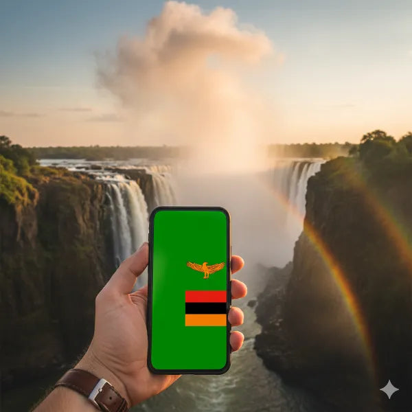 eSIM de Airnetly para Zambia: datos móviles para el sur de África.